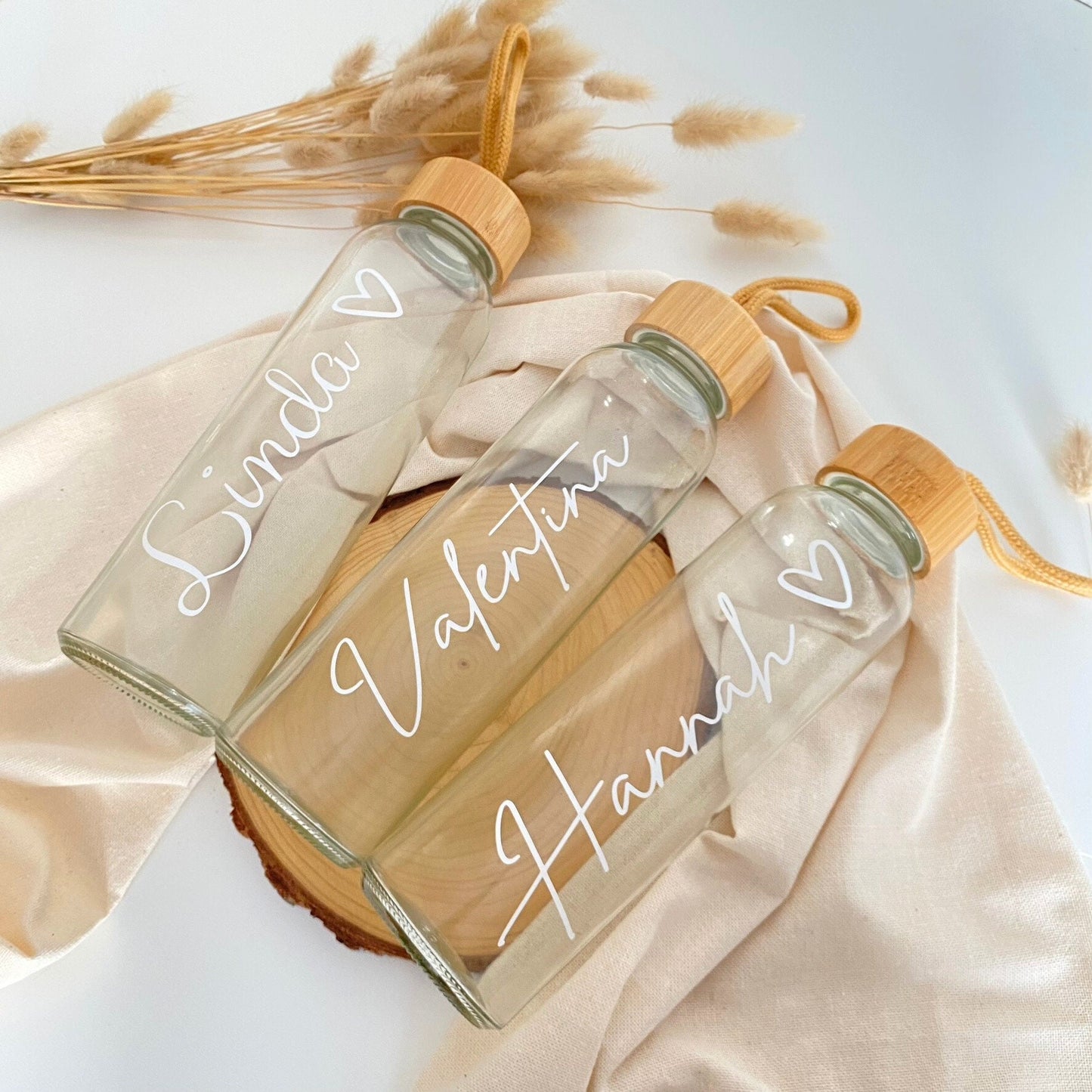 Personalisierte Glasflasche mit Namen