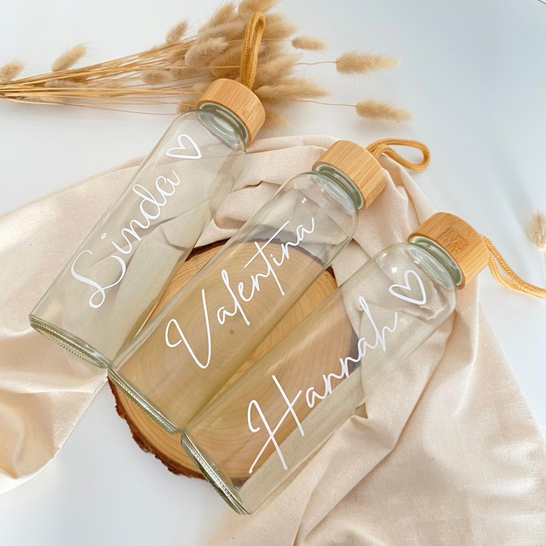 Personalisierte Glasflasche mit Namen