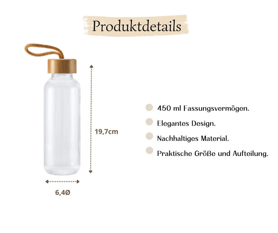 Personalisierte Glasflasche mit Namen