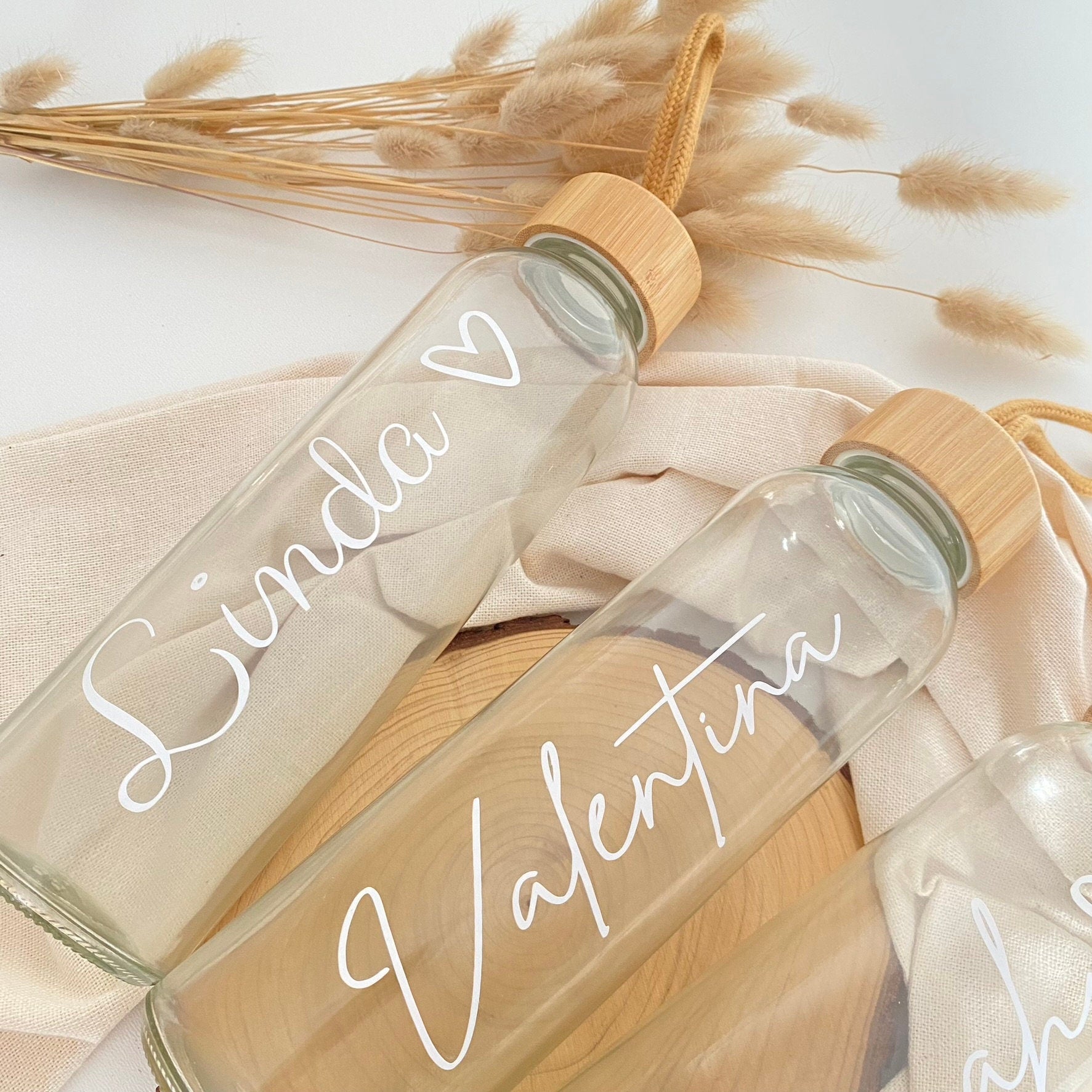 Personalisierte Glasflasche mit Namen