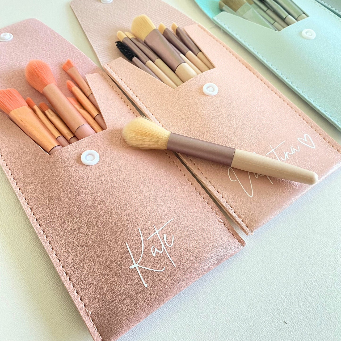 Pinselset personalisiert, Pinseltasche, Schminkpinsel, Geschenke für Frauen, Reise Make-up Tasche.
