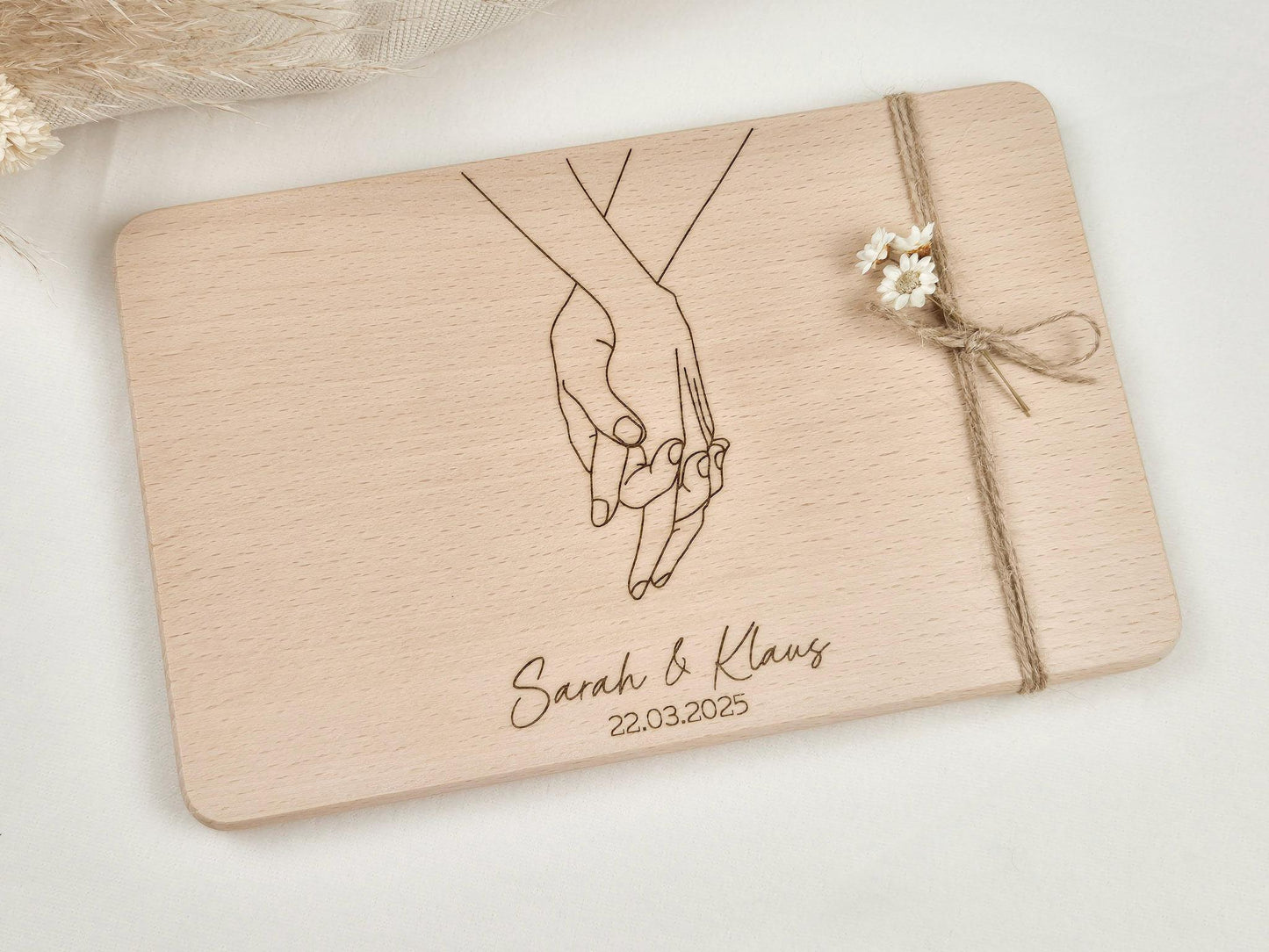 Hochzeitsgeschenk personalisiert | Schneidebrett personalisiert | Geschenk zur Hochzeit | Holzschneidebrett | Geldgeschenk Brautpaar