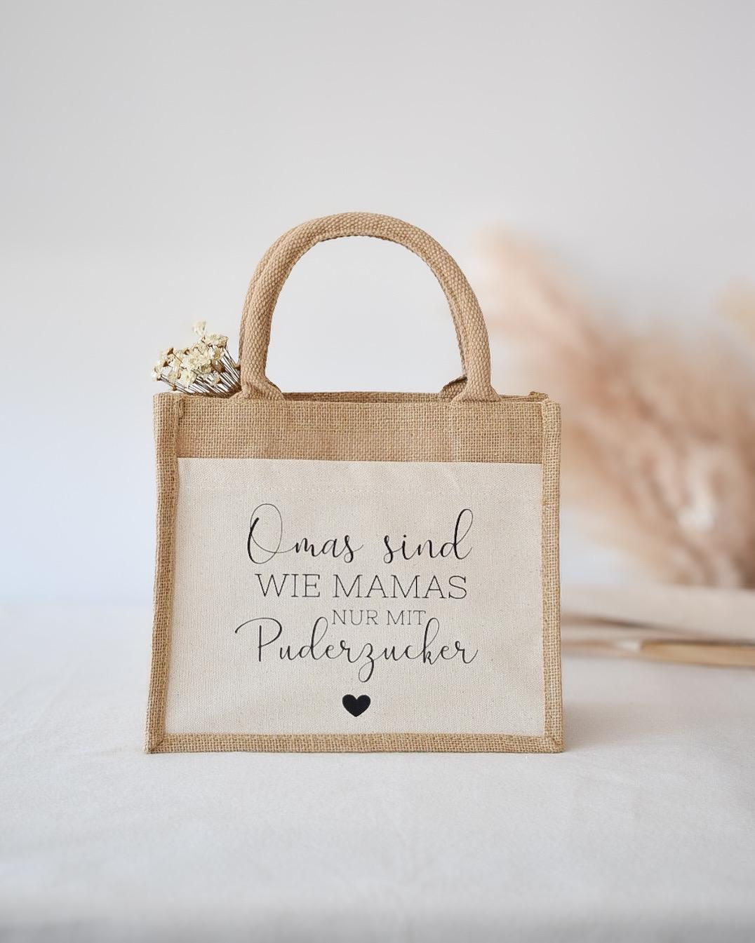 Personalisiertes Geschenk Oma | Jutetasche Omas sind wie Mamas | Geschenkidee | Geburtstagsgeschenk Kleine Aufmerksamkeit Muttertagsgeschenk