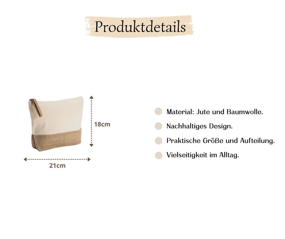 Personalisierte Kosmetiktasche aus Jute mit Namen