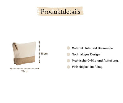 Personalisierte Kosmetiktasche aus Jute mit Namen