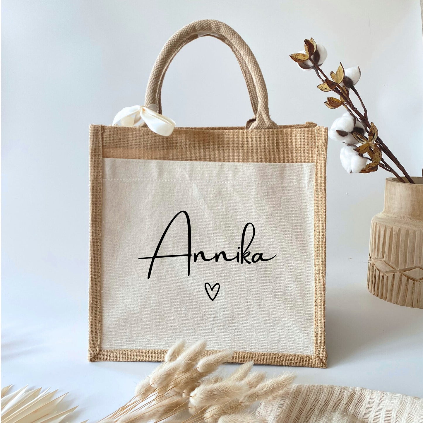 Personalisierte Jutetasche mit Namen | Einkaufstasche | Markttasche | Strandtasche | Geschenk Frau Mama Freundin | Geburtstag