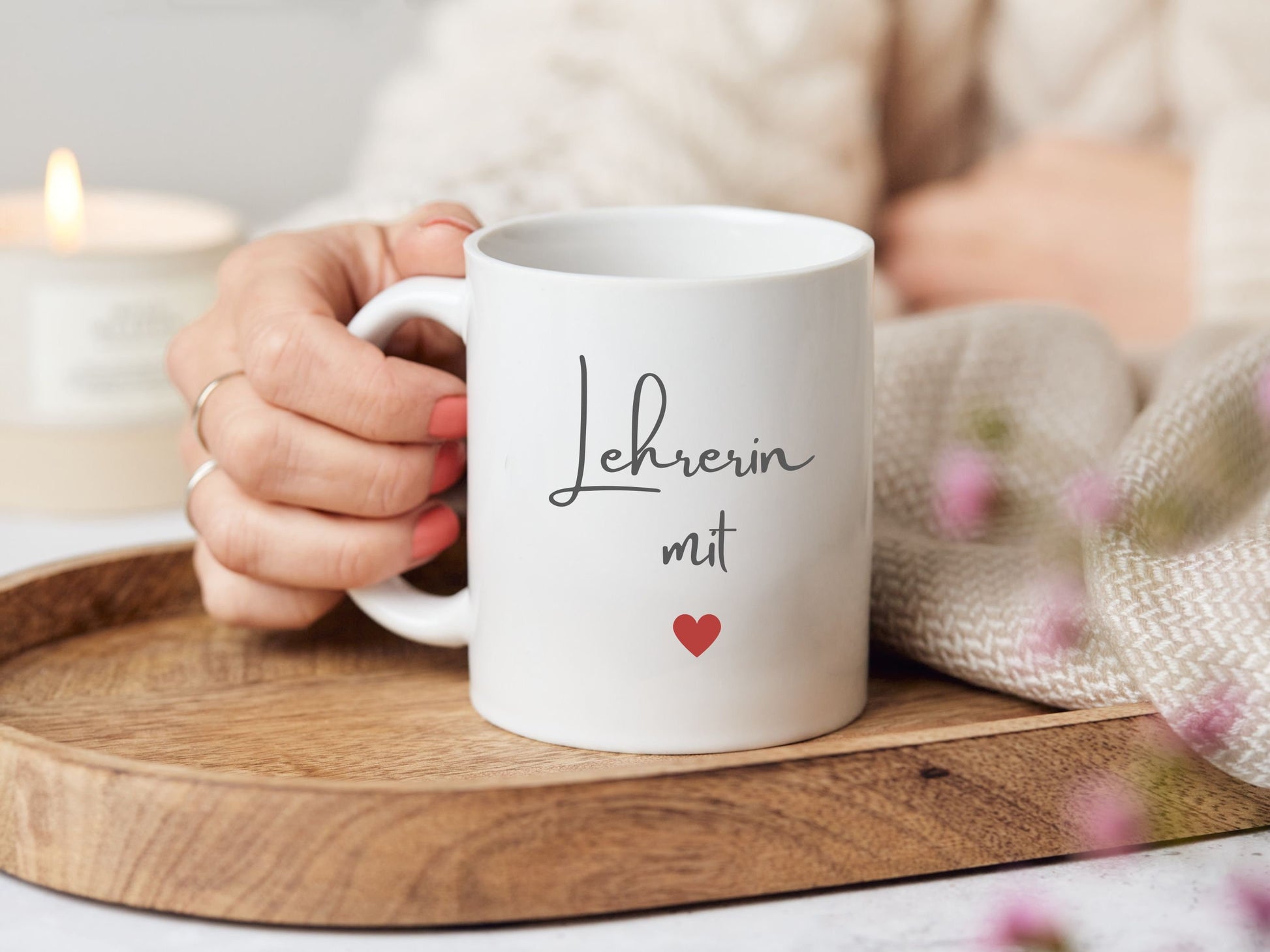 Personalisierte Tasse für Lehrerin Erzieherin | Keramiktasse | Lehrerin mit Herz und Namen | Geschenk Abschiedsgeschenk | Geschenkidee |