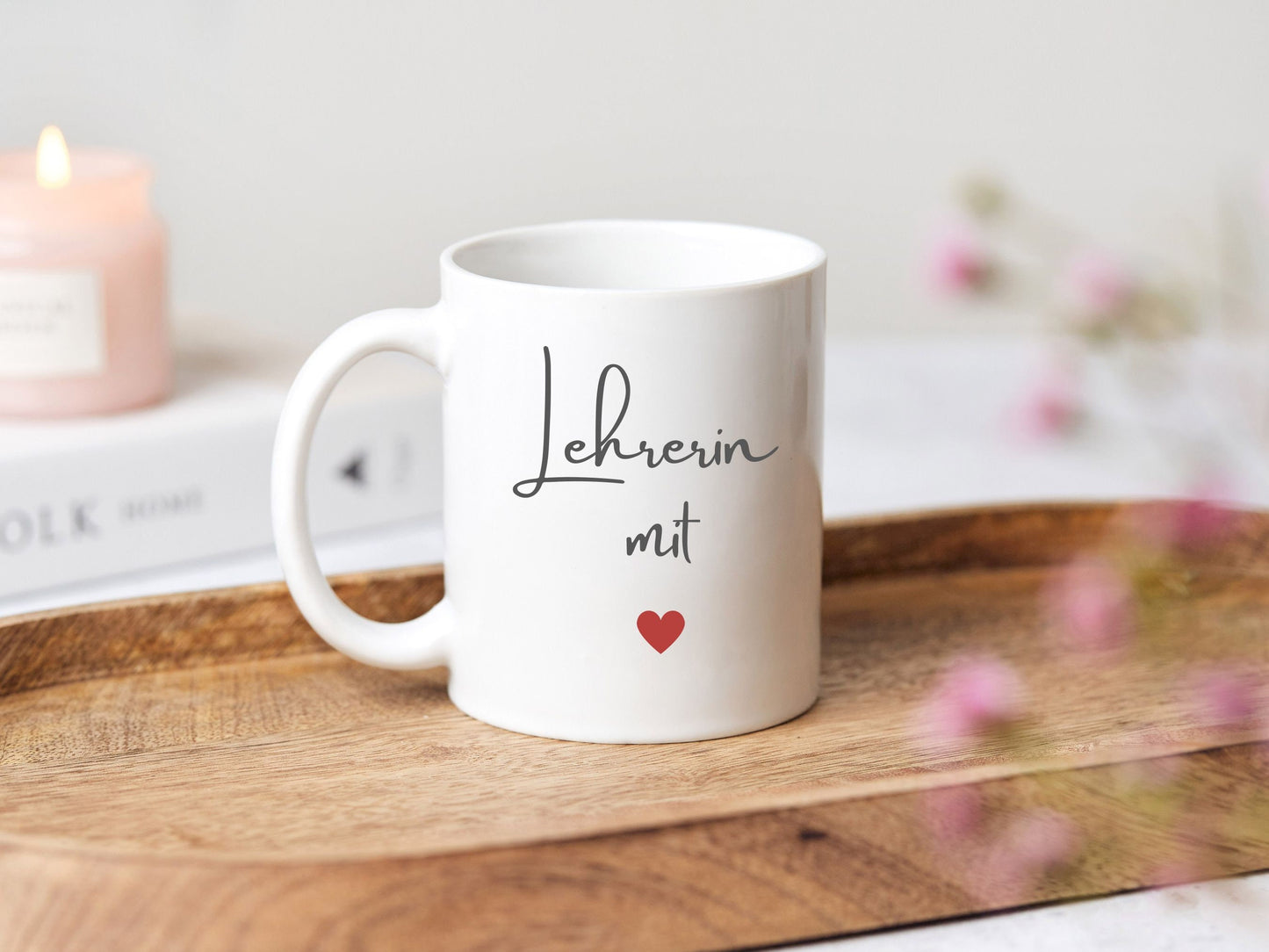 Personalisierte Tasse für Lehrerin Erzieherin | Keramiktasse | Lehrerin mit Herz und Namen | Geschenk Abschiedsgeschenk | Geschenkidee |