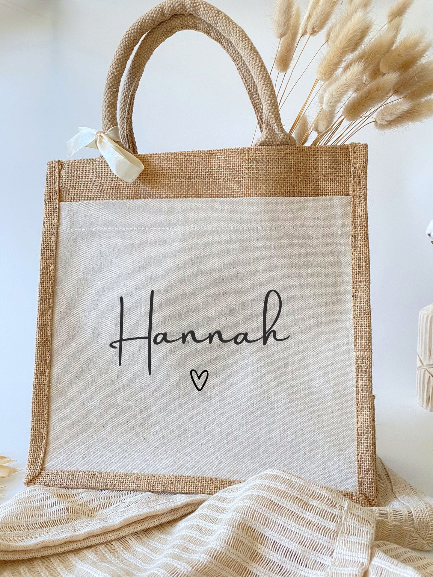 Personalisierte Jutetasche mit Namen | Einkaufstasche | Markttasche | Strandtasche | Geschenk Frau Mama Freundin | Geburtstag