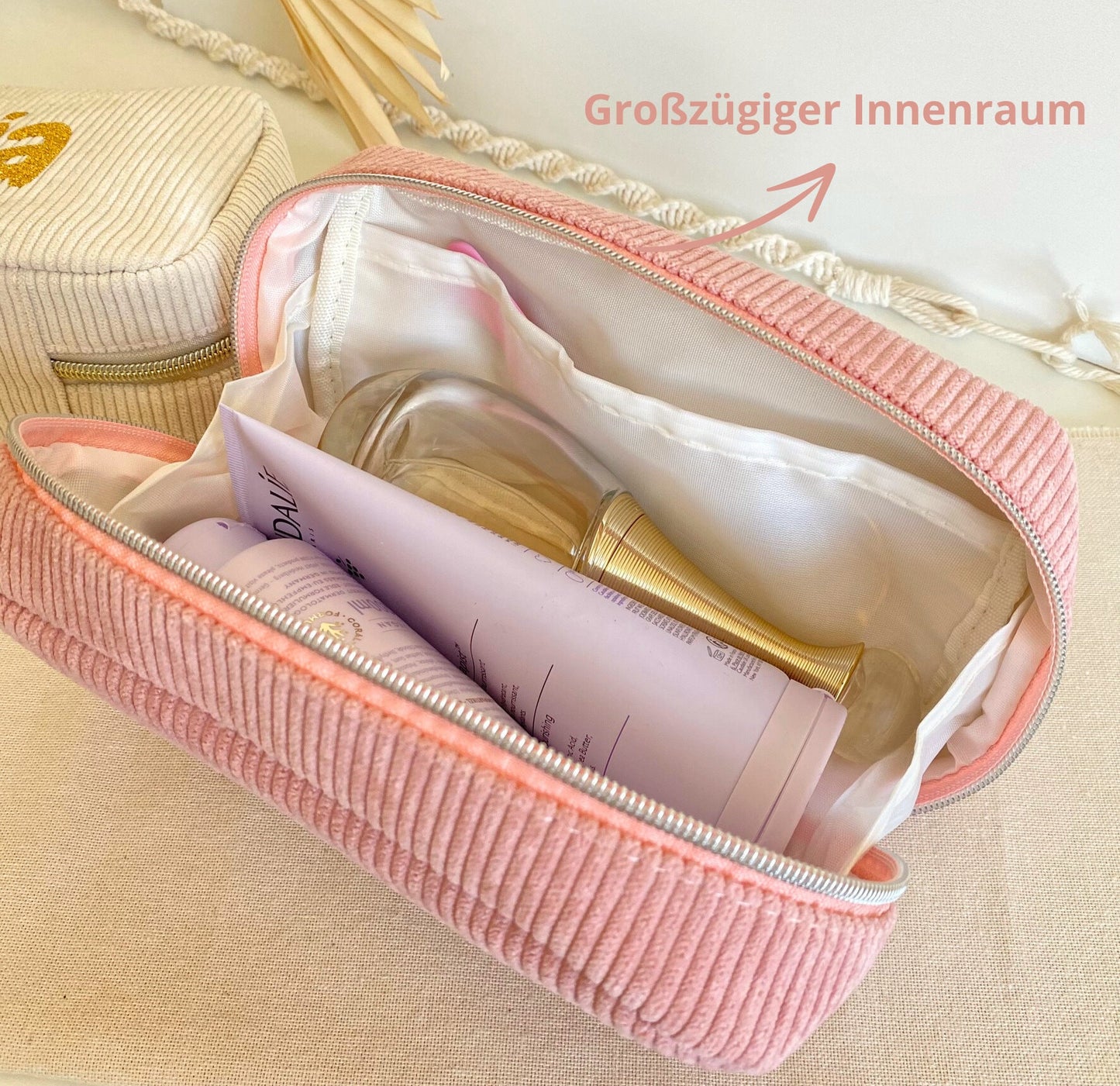 Personalisierte Kosmetiktasche mit Namen | Schminktasche | Kulturtasche | Geschenk Frau Mama | Geburtstagsgeschenk | Kulturbeutel