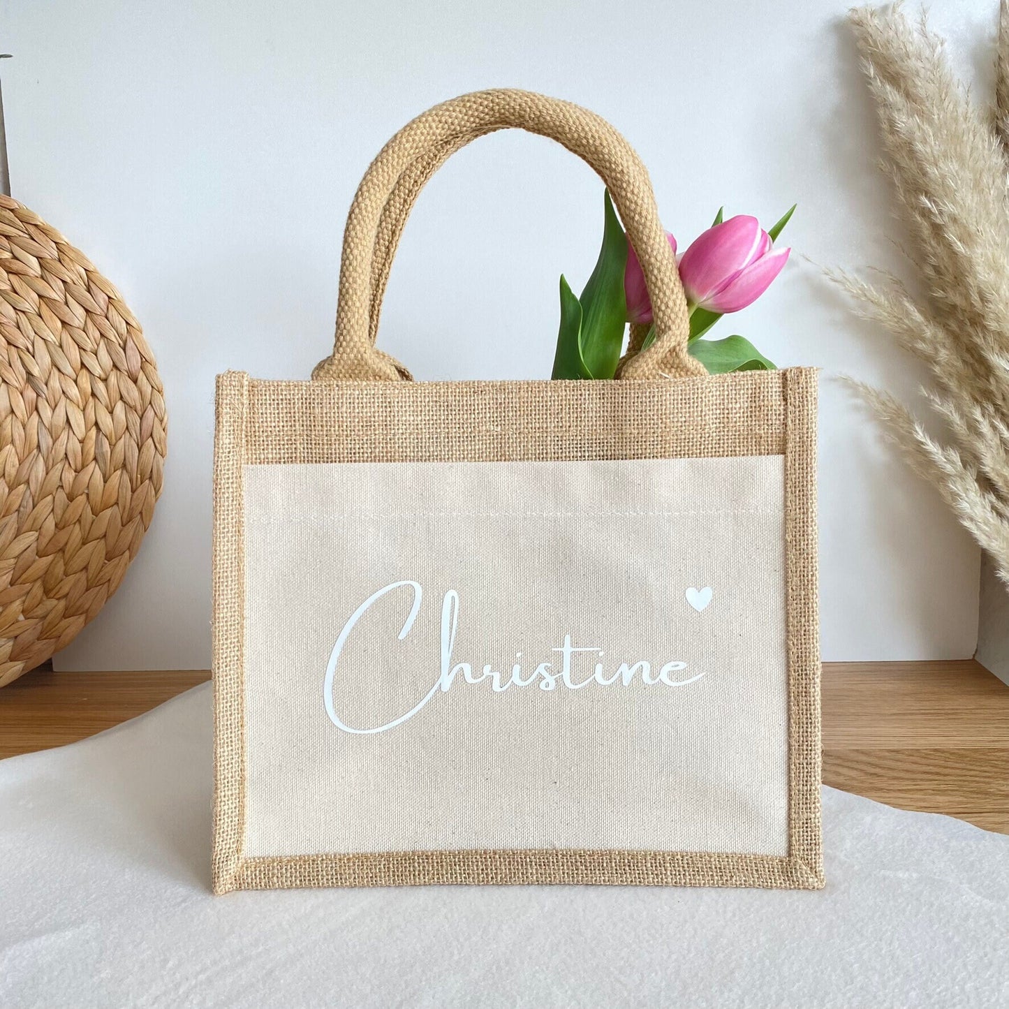 Personalisierte Jutetasche mit Namen| Einkaufstasche | Markttasche | Strandtasche | Geschenk Frau | Mama | Freundin | Schwester | Geburtstag