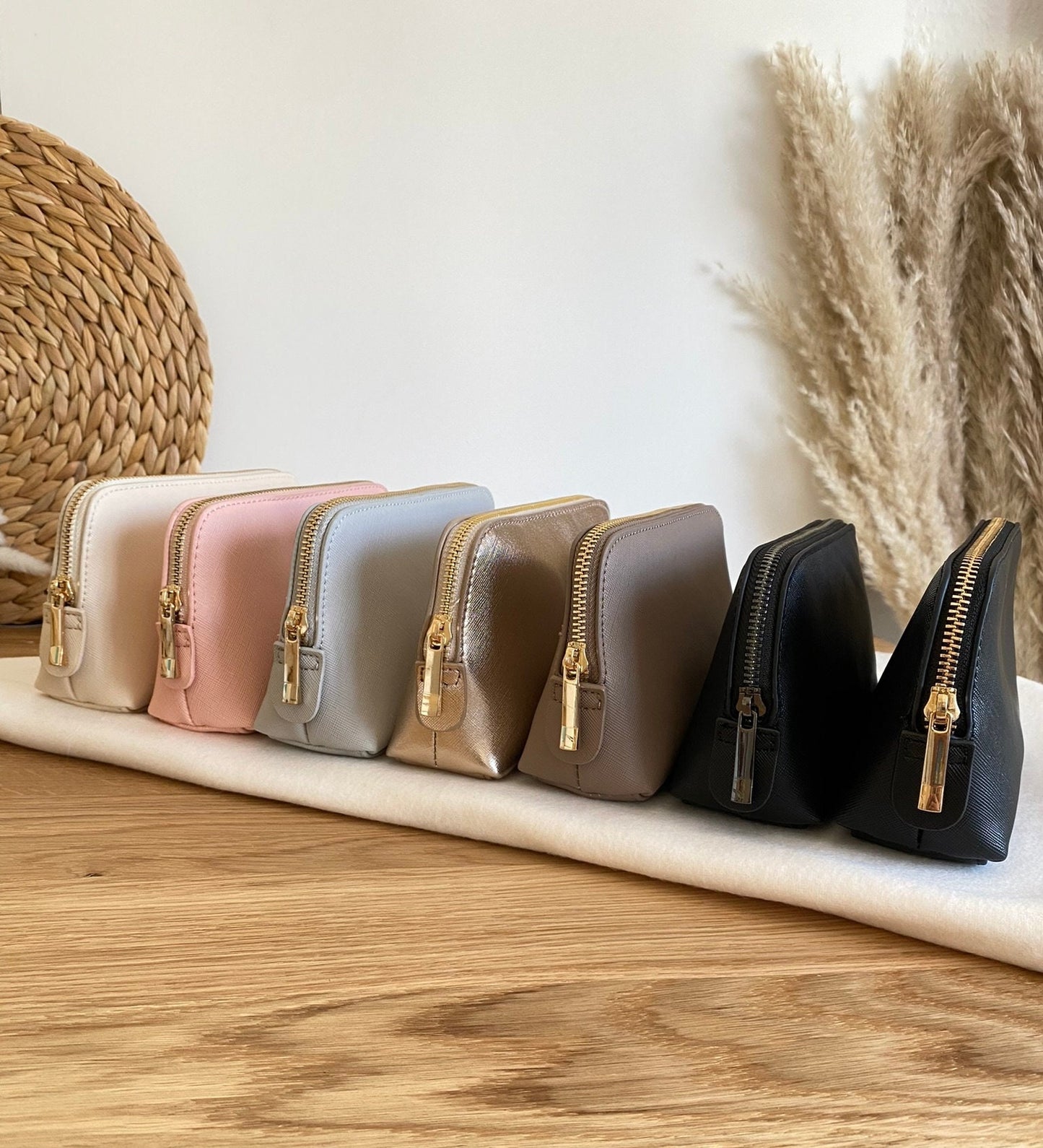 Personalisierte Kosmetiktasche aus Kunstleder mit Name oder Initiale