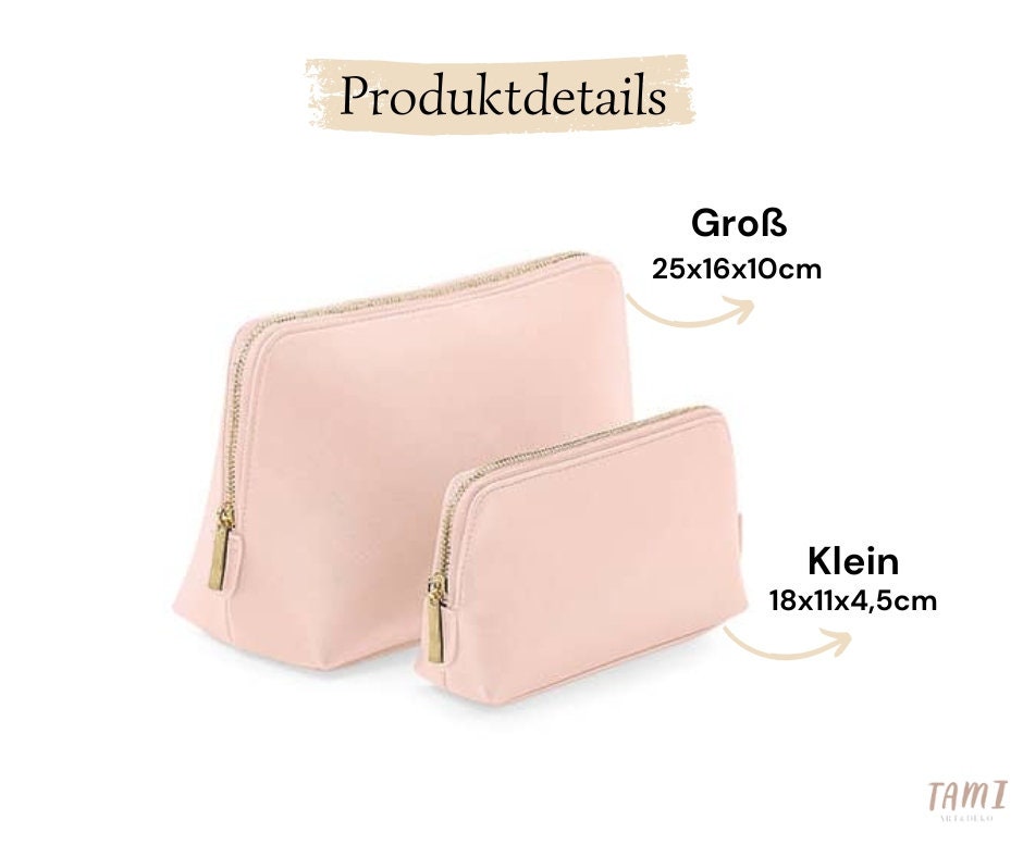 Personalisierte Kosmetiktasche aus Kunstleder mit Name oder Initiale