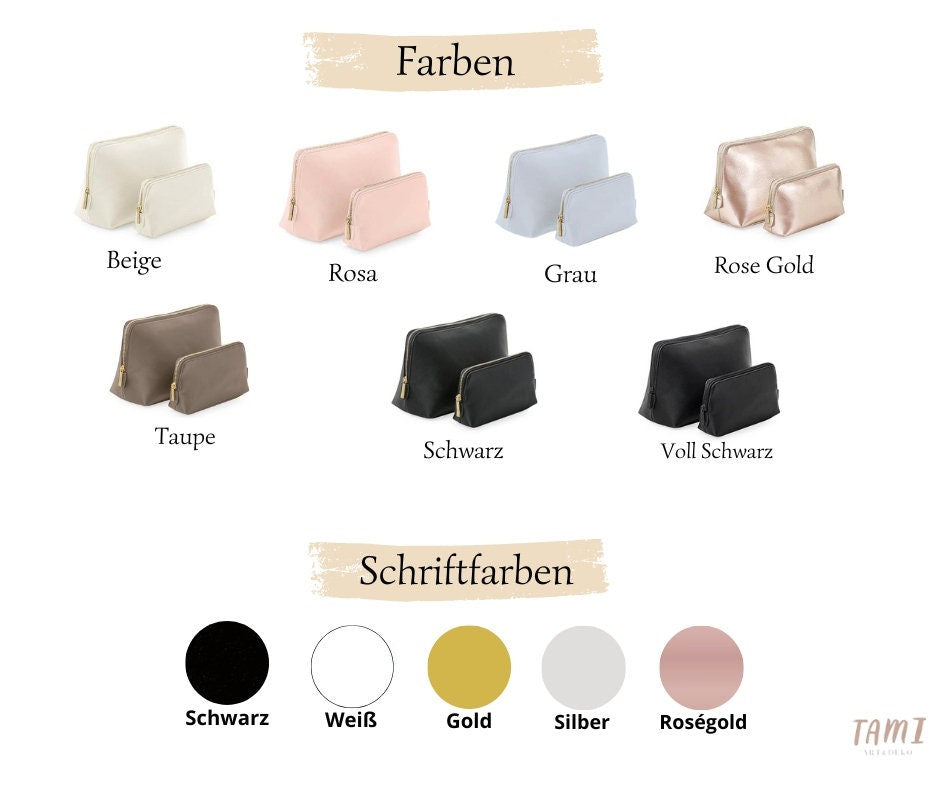 Personalisierte Kosmetiktasche aus Kunstleder mit Name oder Initiale