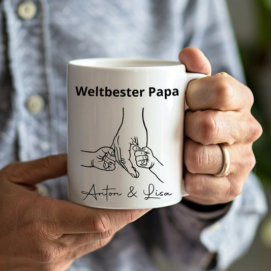 Personalisierte Tasse Papa und Kinder | Keramiktasse | Vatertagsgeschenk | Geburtstagsgeschenk | Personalisiertes Geschenk | Tasse Opa Vater