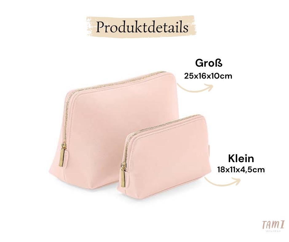 Personalisierte Kosmetiktasche aus Kunstleder mit Name und Herz