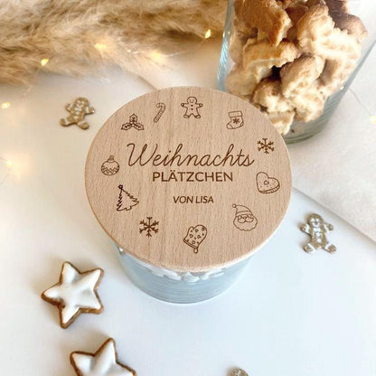 Personalisiertes Vorratsglas als Keksdose zu Weihnachten mit Name