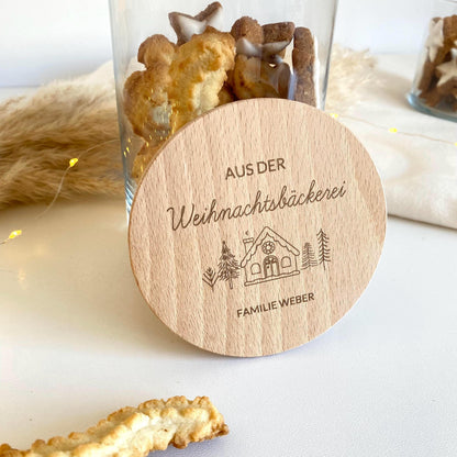 Personalisiertes Vorratsglas „Weihnachtsbäckerei“ als Keksdose
