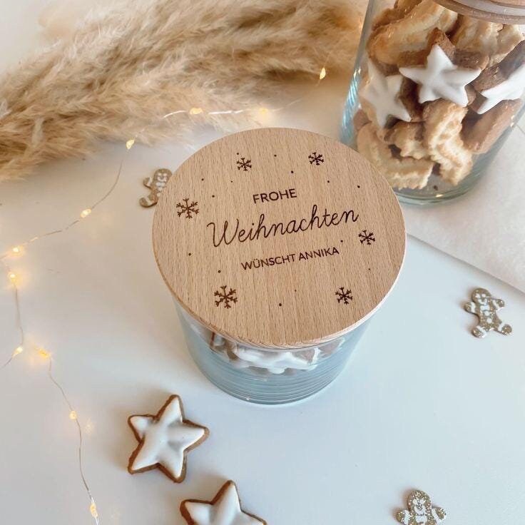 Personalisiertes Vorratsglas als Keksdose zu Weihnachten