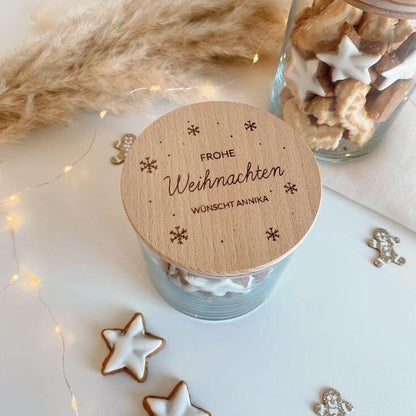 Personalisiertes Vorratsglas als Keksdose zu Weihnachten