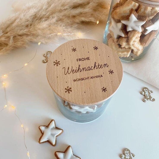Personalisiertes Vorratsglas als Keksdose zu Weihnachten
