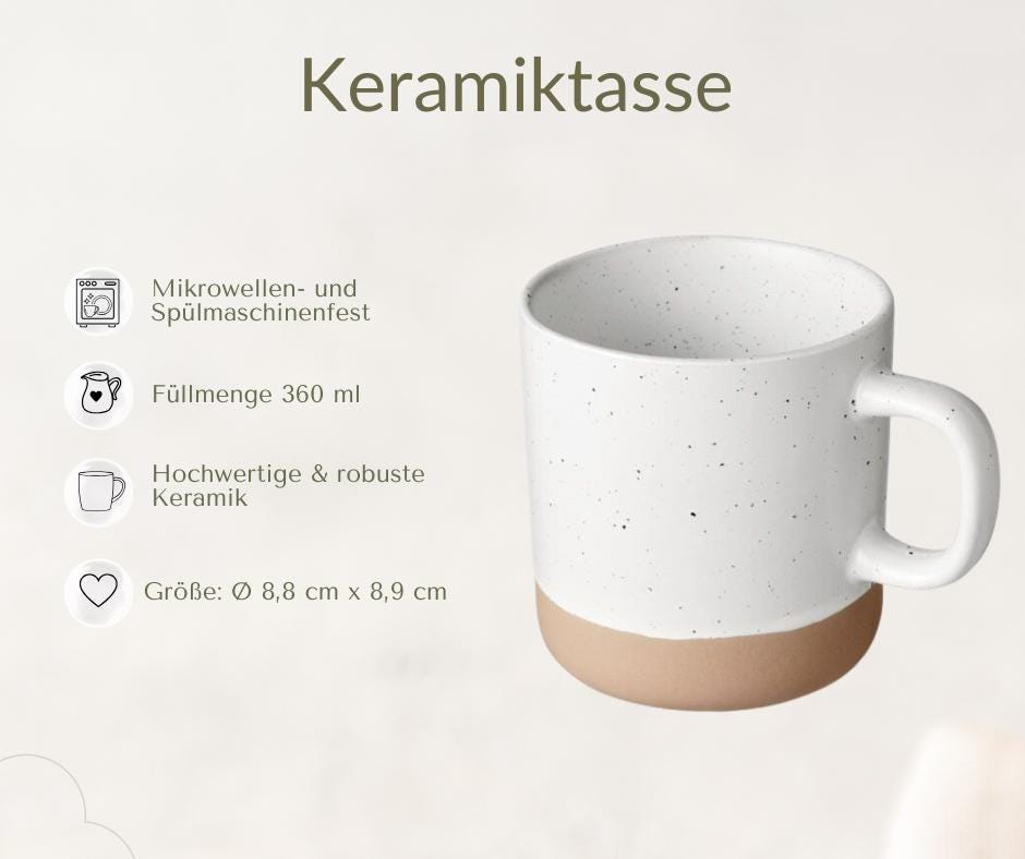Keramiktasse „Hebamme mit Herz“ als Dankeschön