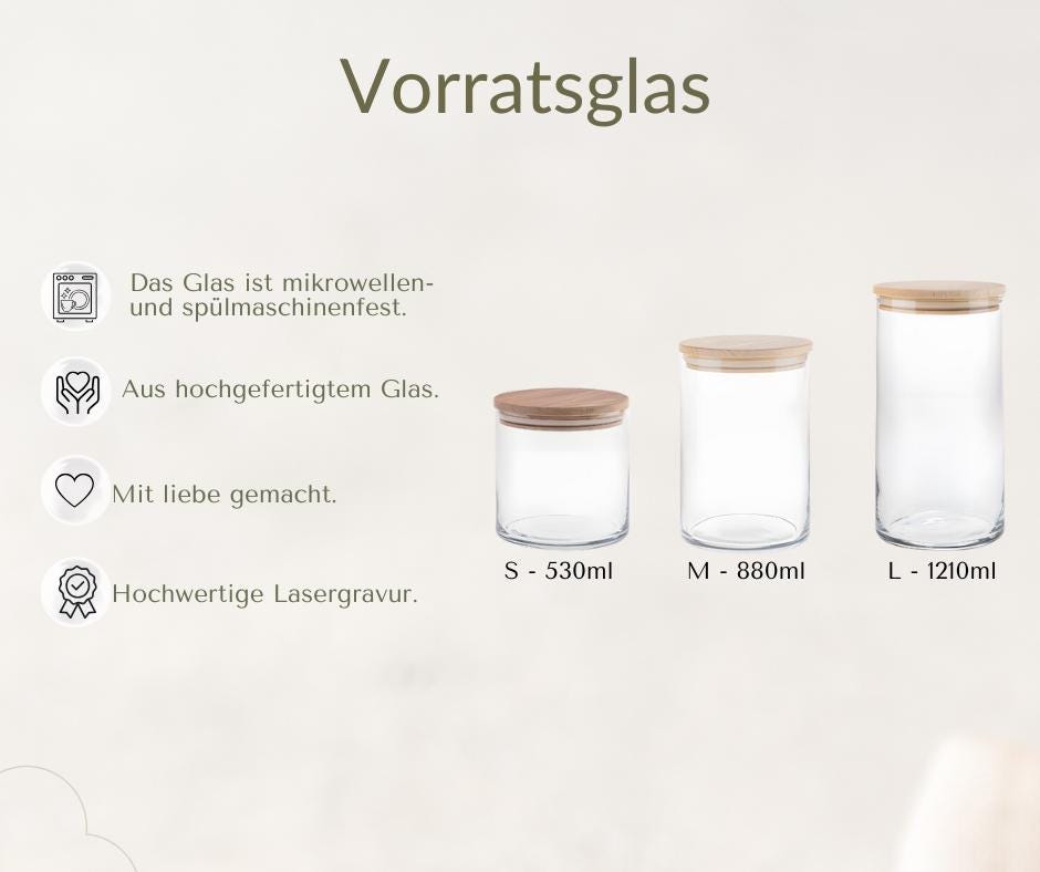 Personalisiertes Vorratsglas zur Hochzeit mit Namen und Datum