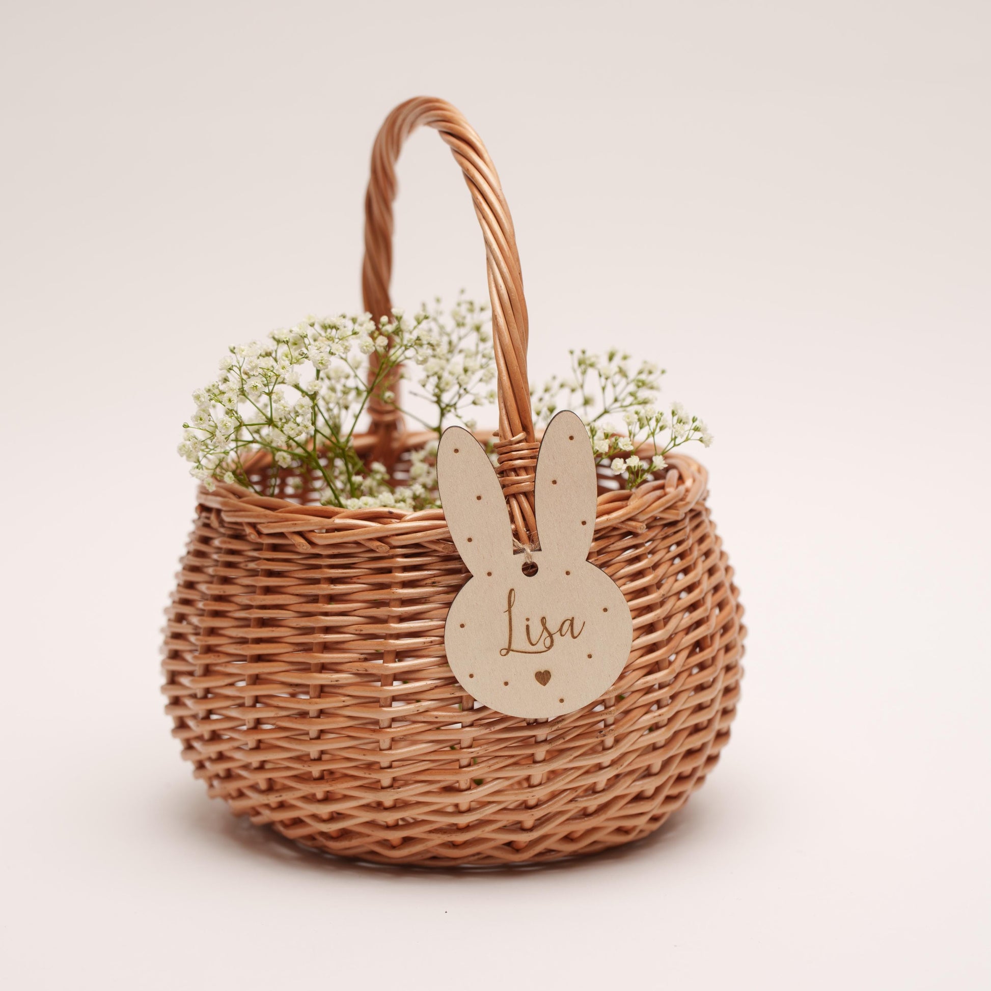 Personalisiertes Osterkörbchen | Holzanhänger mit Namen | Osterkorb Kinder | Geschenkidee | Osternest personalisierter Anhänger Ostertasche