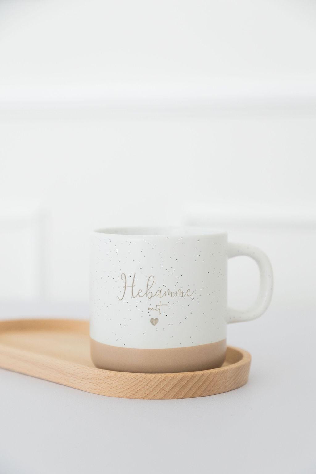 Keramiktasse „Hebamme mit Herz“ als Dankeschön
