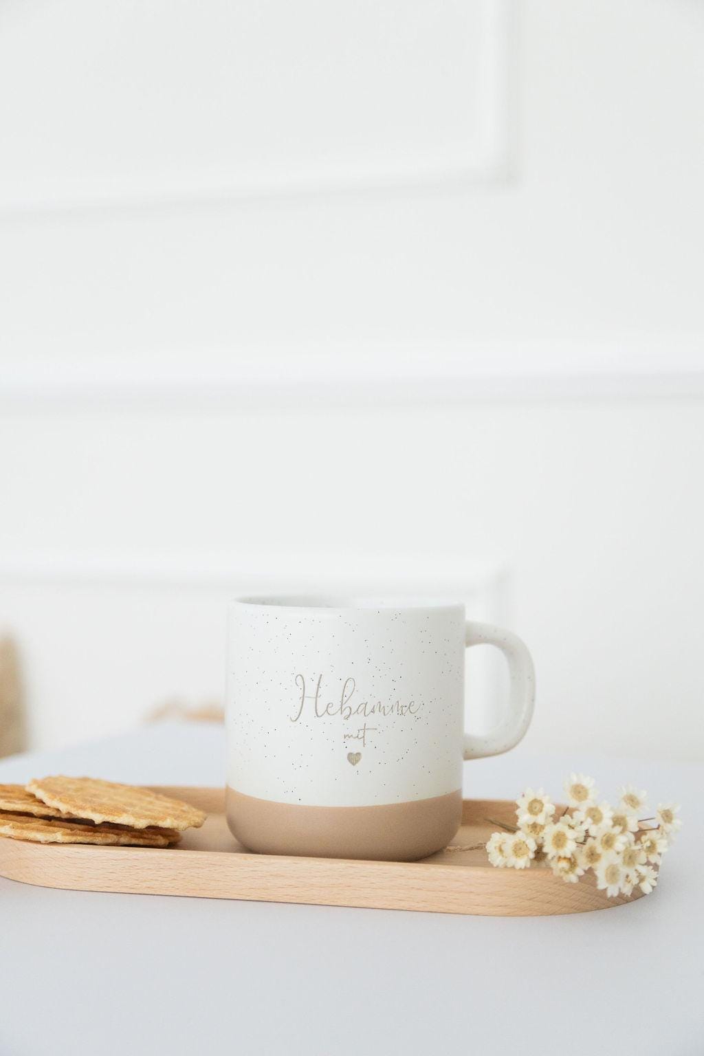 Keramiktasse „Hebamme mit Herz“ als Dankeschön