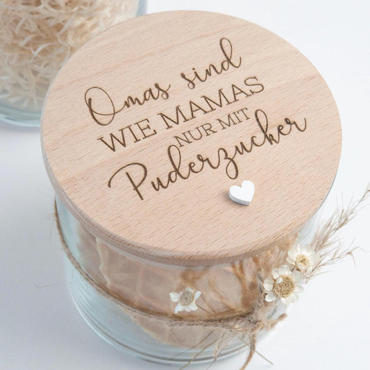 Personalisiertes Geschenk Oma | Vorratsglas Omas sind wie Mamas | Geschenkidee | Geburtstagsgeschenk | Beste Oma | Kleine Aufmerksamkeit