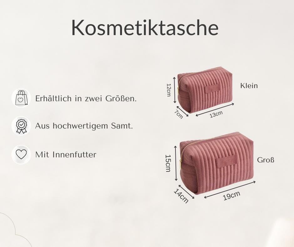 Personalisierte Kosmetiktasche mit Namen | Schminktasche | Kulturtasche | Geschenk Frau Mama | Geburtstag | Jute | Kulturbeutel | JGA