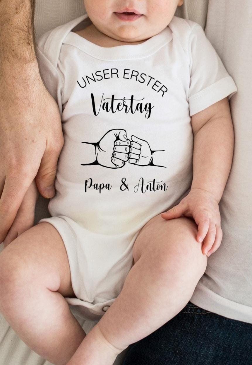Personalisiertes Papa-Baby-Set „Erster Vatertag“ für Papa und Baby
