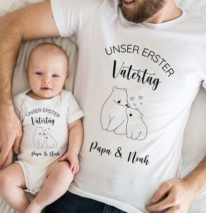 Personalisiertes Papa-Baby-Set „Unser erster Vatertag“