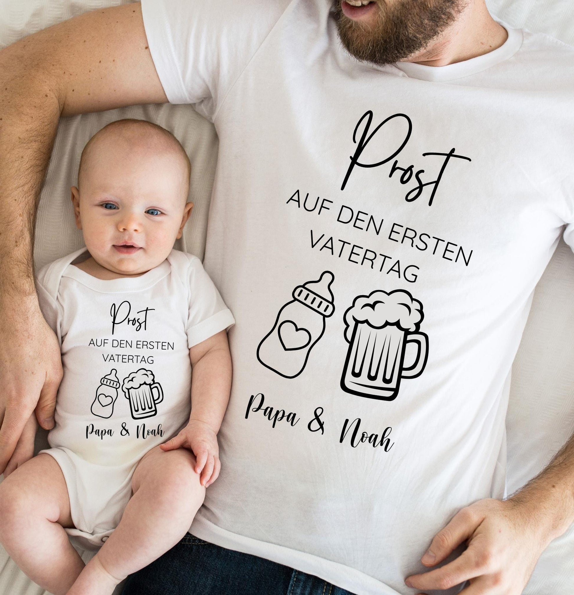 Personalisiertes Papa-Baby-Set „Erster Vatertag“
