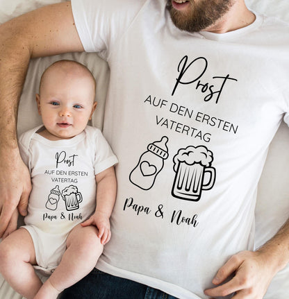 Personalisiertes Papa-Baby-Set „Erster Vatertag“