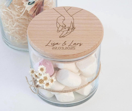 Personalisiertes Hochzeitsgeschenk | Geldgeschenk | Vorratsglas | | Geschenkverpackung | Brautpaar Geschenk | Kleinigkeit | Silberhochzeit