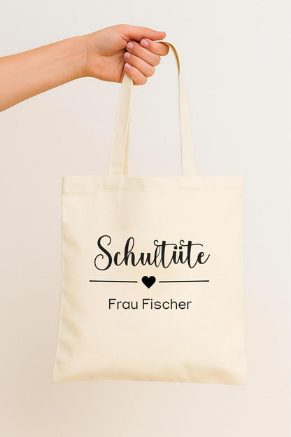 Personalisierte Stofftasche mit Namen für Lehrerin und Erzieherin