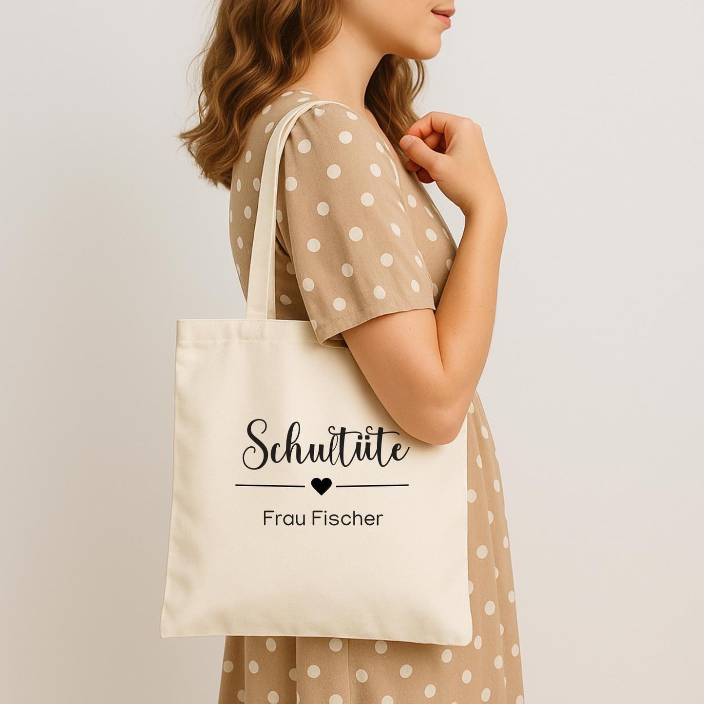 Personalisierte Stofftasche mit Namen für Lehrerin und Erzieherin