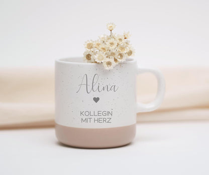 Personalisierte Keramiktasse „Kollegin mit Herz“ mit Name