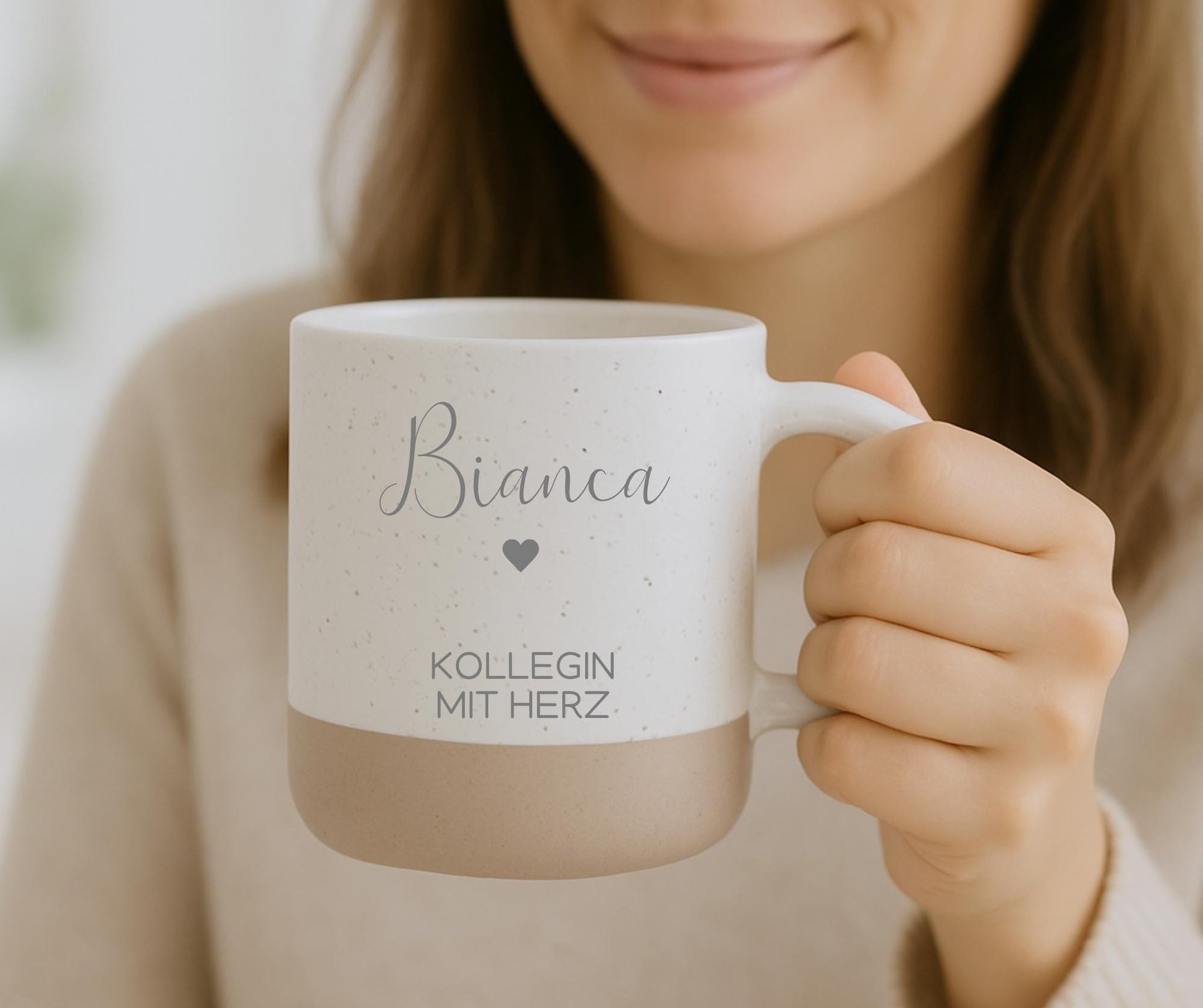 Personalisierte Keramiktasse „Kollegin mit Herz“ mit Name