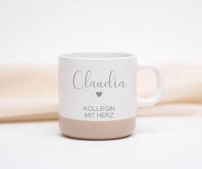 Personalisierte Keramiktasse „Kollegin mit Herz“ mit Name