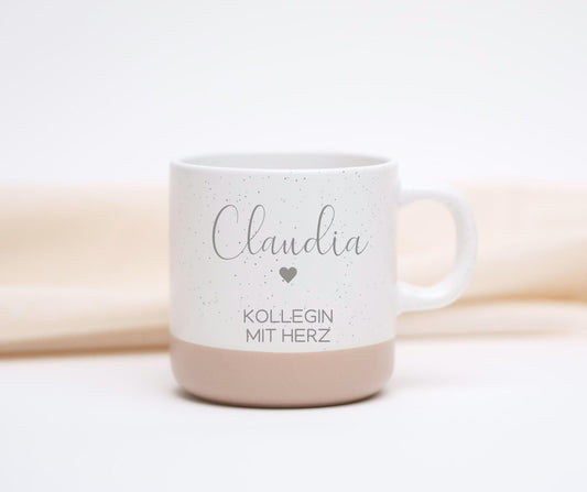 Personalisierte Keramiktasse „Kollegin mit Herz“ mit Name