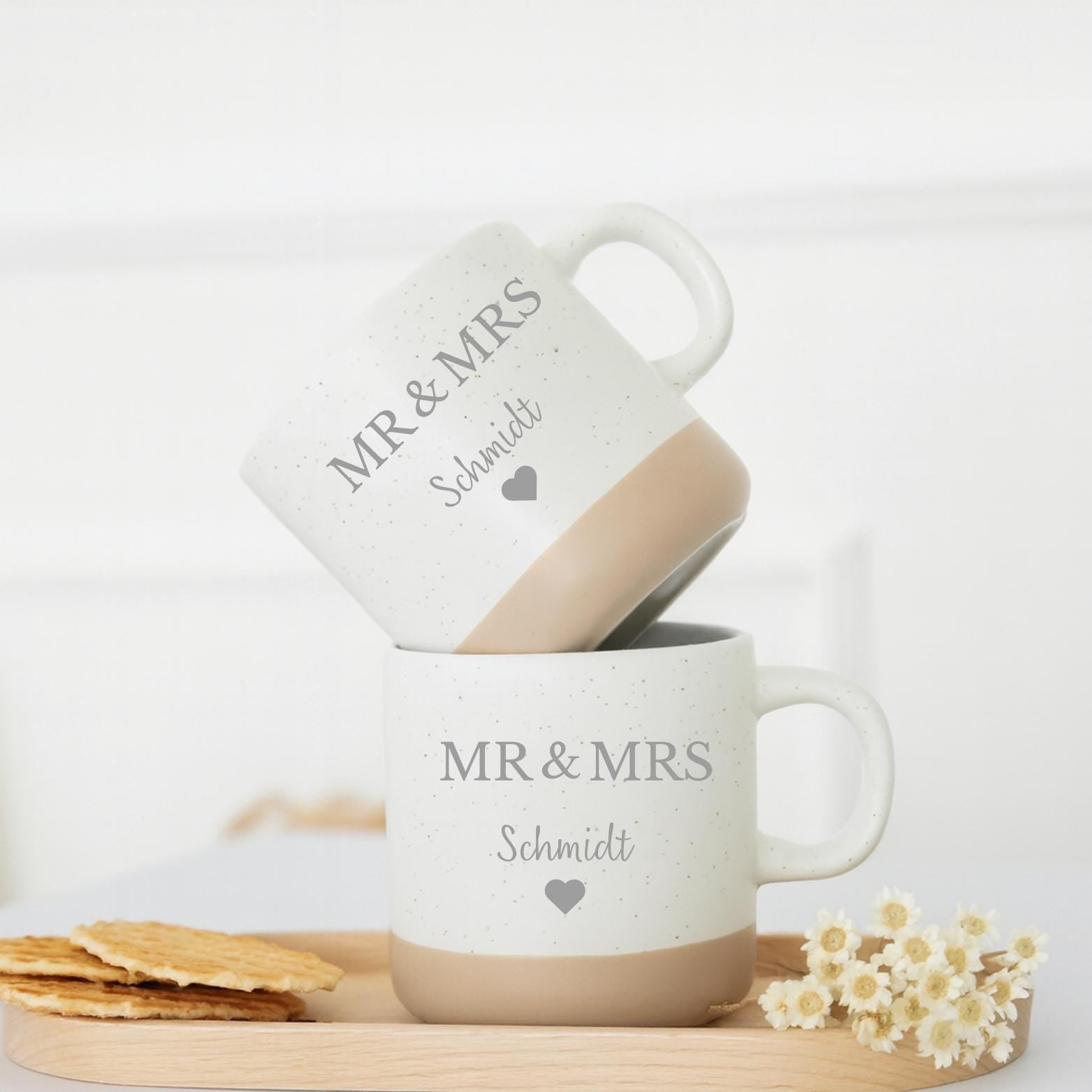Personalisierte Keramiktasse „Mr & Mrs“ zur Hochzeit
