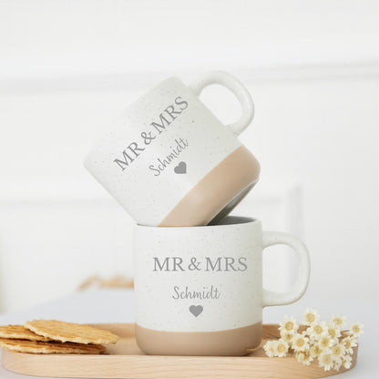 Personalisierte Keramiktasse „Mr & Mrs“ zur Hochzeit