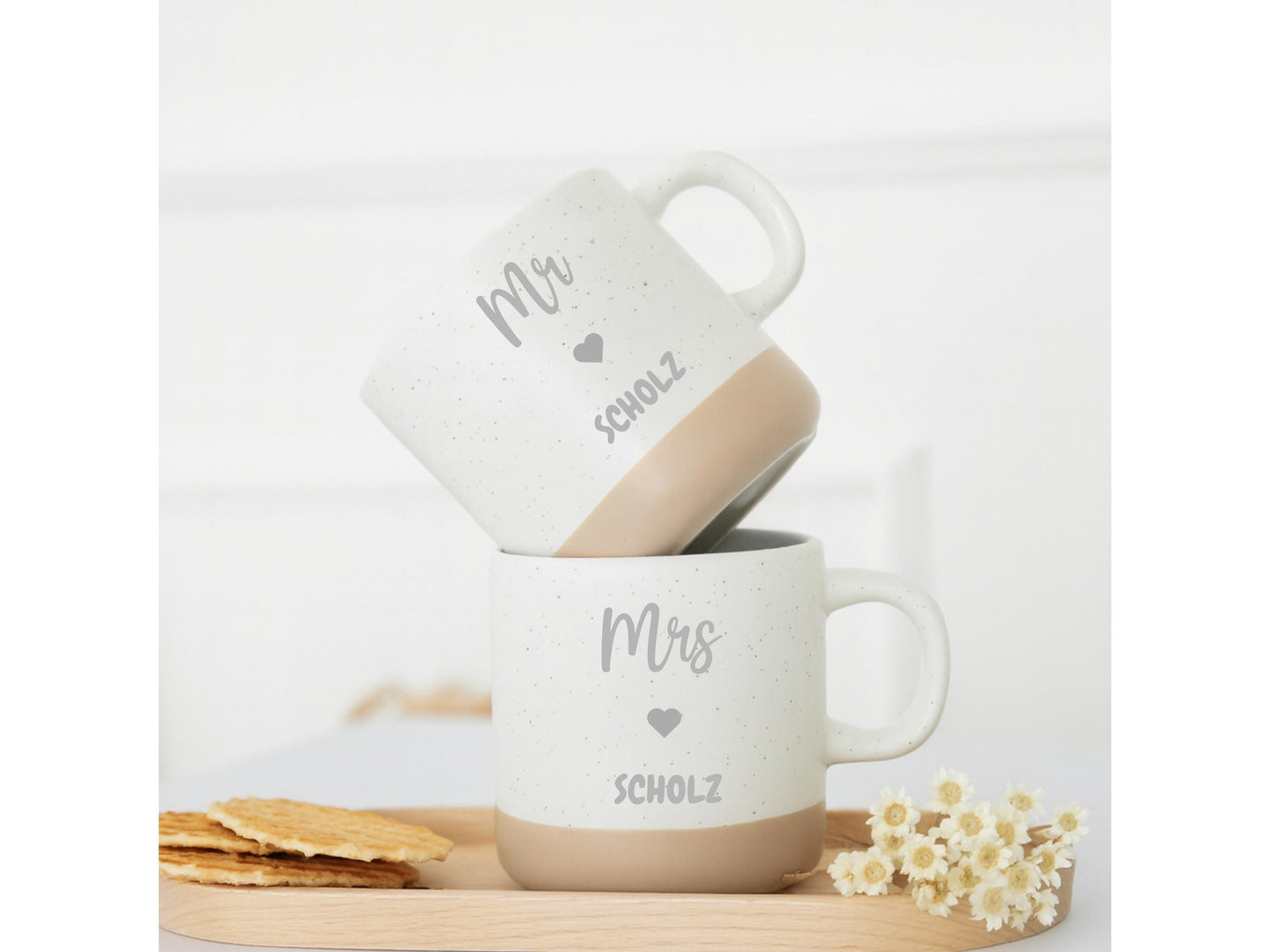 Personalisierte Keramiktasse „Mr & Mrs“ zur Hochzeit