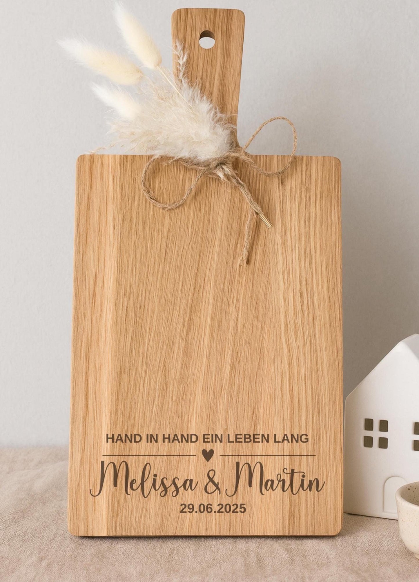 Personalisiertes Hochzeitsgeschenk | Schneidebrett mit Namen und Datum | Brautpaar | Geldgeschenk Idee | Geschenk Hochzeit | Einzug