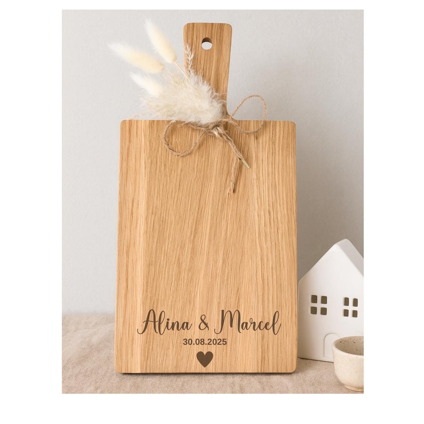 Personalisiertes Hochzeitsgeschenk | Schneidebrett mit Namen und Datum | Brautpaar | Geldgeschenk Idee Geschenk Hochzeit | Verlobung Einzug