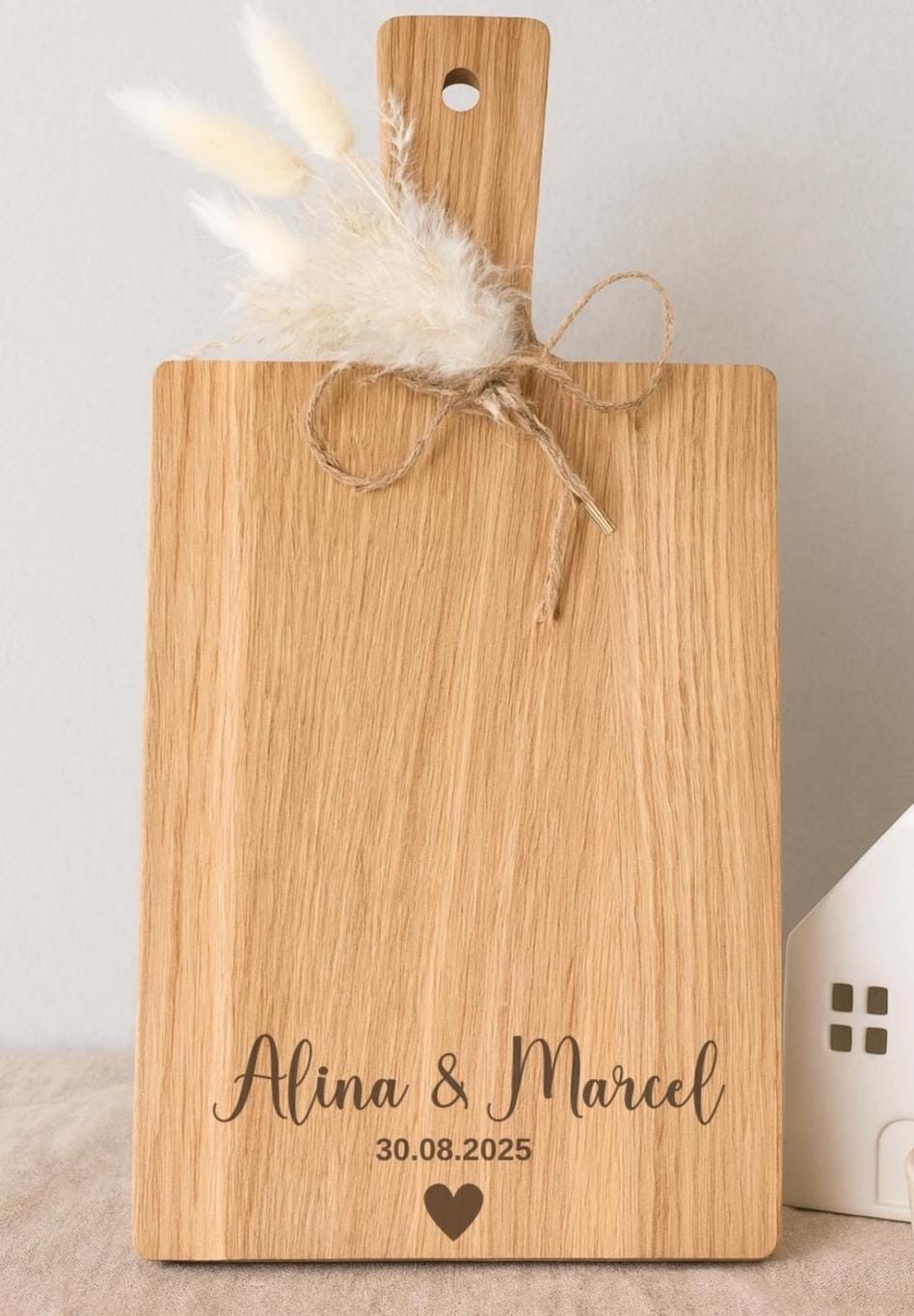 Personalisiertes Hochzeitsgeschenk | Schneidebrett mit Namen und Datum | Brautpaar | Geldgeschenk Idee Geschenk Hochzeit | Verlobung Einzug
