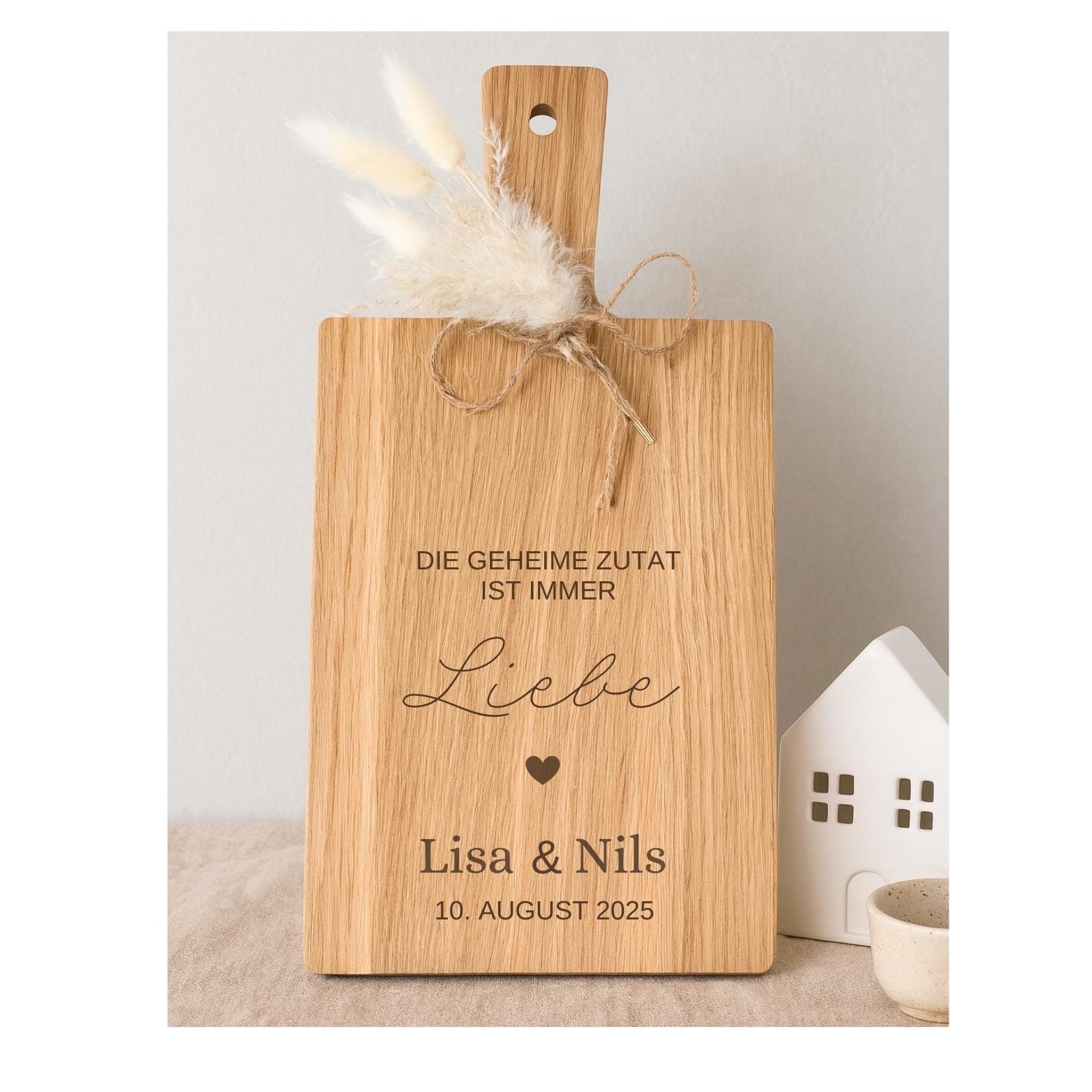 Personalisiertes Hochzeitsgeschenk | Schneidebrett mit Namen Datum | Brautpaar | Geschenk Hochzeit | Die Geheime Zutat ist immer Liebe